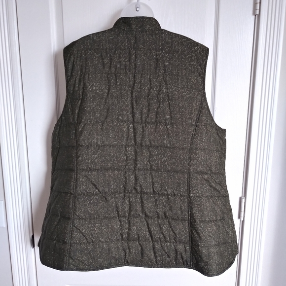 J Jill Puffer Vest Balsam Herringbone Full Zip Womens  Green 4X Plus - Picture 7 of 12